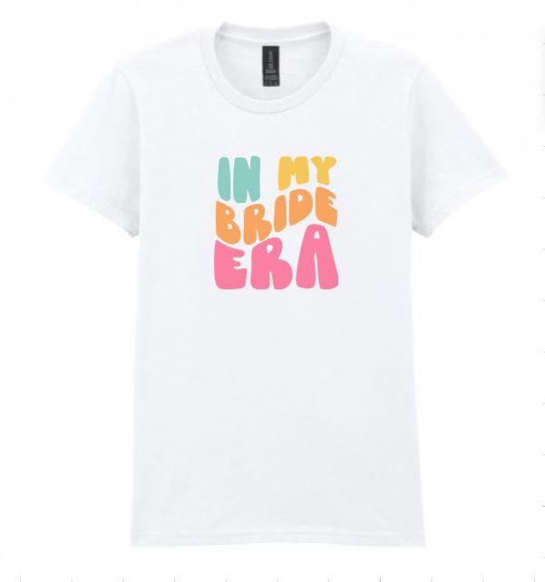 Custom 'Bride Era' Ringspun Cotton T-Shirt: Bridesmaid Hen Party Tee