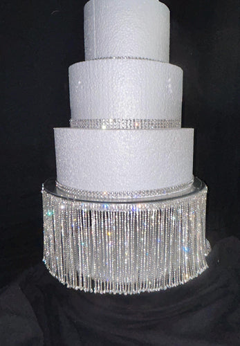 Crystal Rhinestone Cake Stand: Wedding Cake Display, Silver or Gold