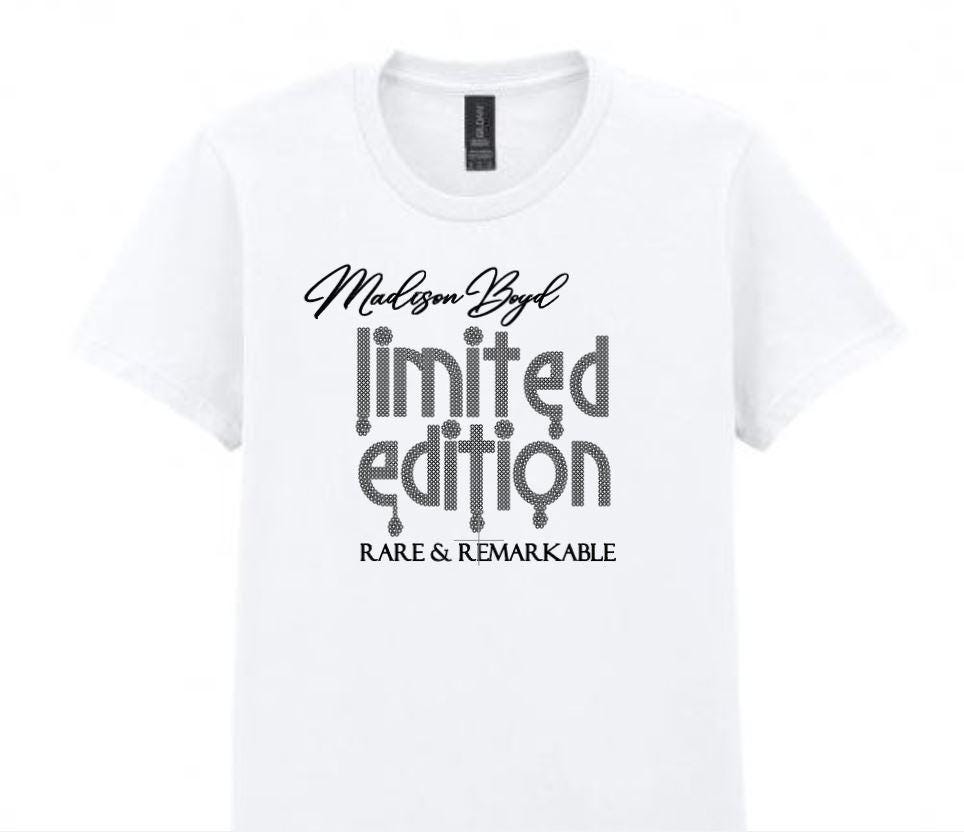 Personalized Rhinestone T-Shirt: Limited Edition Ladies Tee, Unisex Fit
