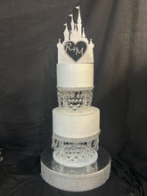 Load image into Gallery viewer, Luxury Crystal Cake Separator – LED Chandelier Tiers Elegant Wedding Cake Stand: Set of 2- 6" 8".
