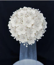 Load image into Gallery viewer, Ivory Pearl &amp; Crystal Bridal Bouquet: Rhinestone Wedding Flowers
