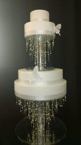 Pearl Raindrop cake stand and separator set