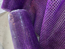 Load image into Gallery viewer, Purple Rhinestone ribbon 5 yards by 50 rows , Diamond Mesh, Diamante Bling, Crystal trim Cake trim. by Crystal wedding uk
