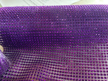 Load image into Gallery viewer, Purple Rhinestone ribbon 5 yards by 50 rows , Diamond Mesh, Diamante Bling, Crystal trim Cake trim. by Crystal wedding uk
