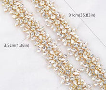Load image into Gallery viewer, Luxury sparkling rhinestone embellishment cake decor chain trimming 1 yard, by Crystal Wedding UK
