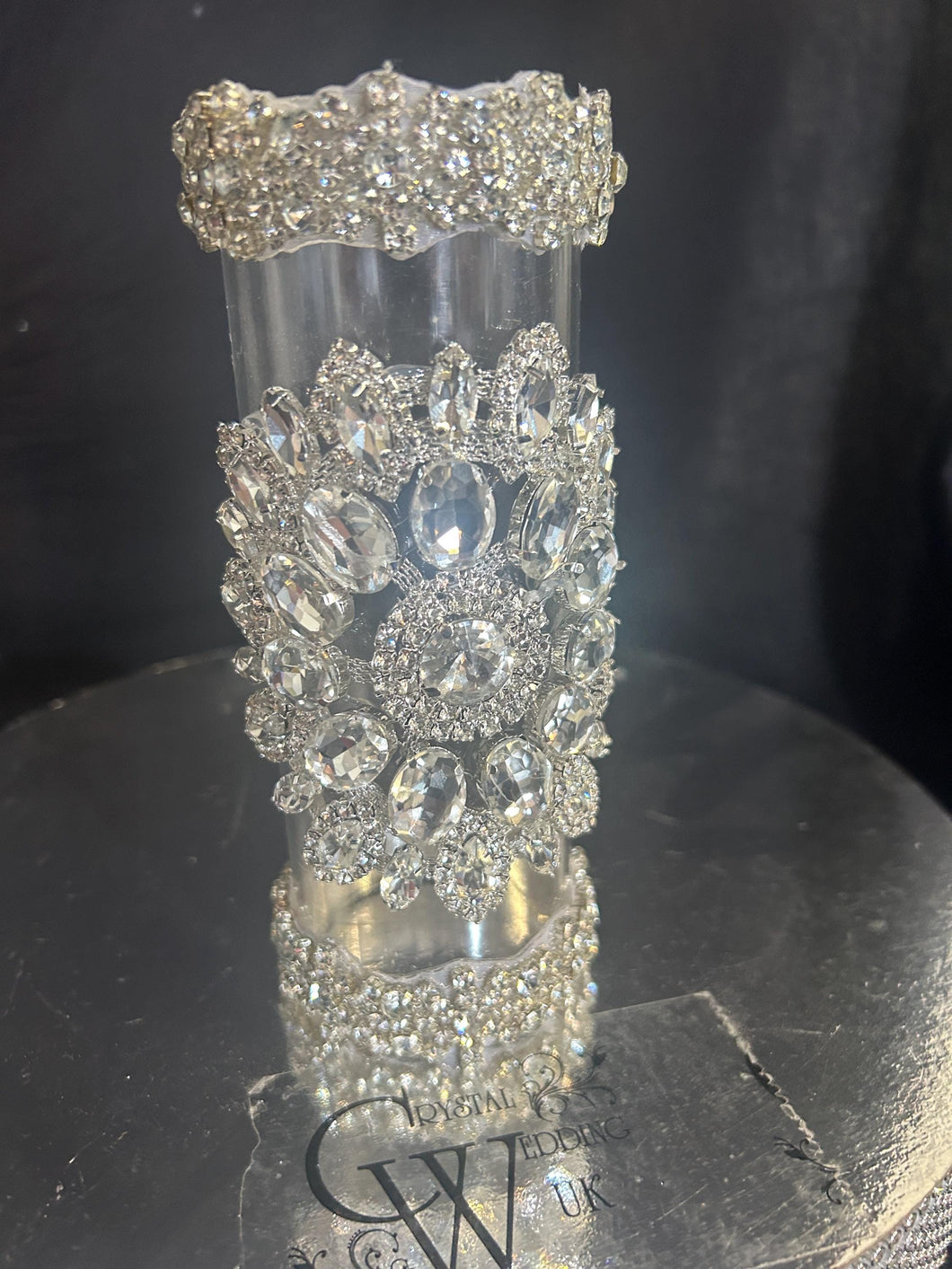Rhinestone Crystal Bouquet Handle Holder: Glam Wedding Bouquet