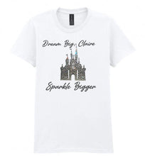Load image into Gallery viewer, Swarovski Crystal Castle T-Shirt: Personalized Dream Big Tee
