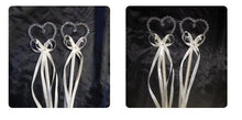 Load image into Gallery viewer, Crystal heart flower girl wand 1pc made to order by crystal wedding Uk
