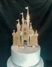 Load image into Gallery viewer, Swarovski Crystal Fairytale Castle Cake Topper: Elegant Wedding Decoration
