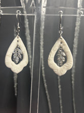 Load image into Gallery viewer, Handmade Clay Flower Bridal Earrings: Freshwater Pearl Wedding Jewelry
