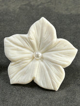 Load image into Gallery viewer, Handmade White Flower pearl Earrings - Delicate Clay Flowers Stud Earrings by Crystal wedding UK
