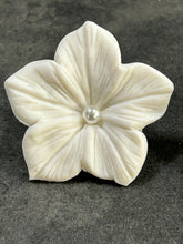 Load image into Gallery viewer, Handmade White Flower pearl Earrings - Delicate Clay Flowers Stud Earrings by Crystal wedding UK
