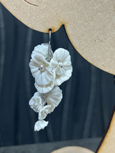 Load image into Gallery viewer, Handmade Clay Flower Bridal Earrings: Freshwater Pearl Statement Jewelry
