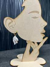 Load image into Gallery viewer, Gold Floral Bridal Earrings: Hand-Painted Clay Wedding Jewelry
