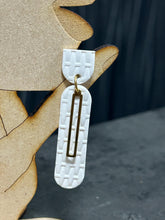 Load image into Gallery viewer, Handmade White textured Earrings – minimalist – Elegant Stud Earrings – by Crystal wedding UK
