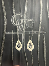 Load image into Gallery viewer, Handmade Clay Flower Bridal Earrings: Freshwater Pearl Wedding Jewelry
