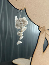 Load image into Gallery viewer, Handmade Clay Flower Bridal Earrings: Freshwater Pearl Statement Jewelry
