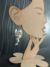 Load image into Gallery viewer, Handmade Clay Flower Bridal Earrings: Freshwater Pearl Statement Jewelry
