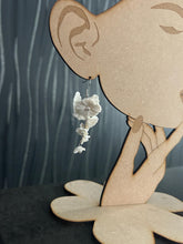 Load image into Gallery viewer, Handmade Clay Flower Bridal Earrings: Freshwater Pearl Statement Jewelry
