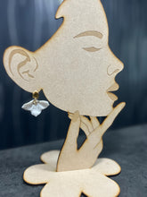 Load image into Gallery viewer, Handmade White Flower Earrings - Delicate Clay Flowers Stud Earrings by Crystal wedding UK
