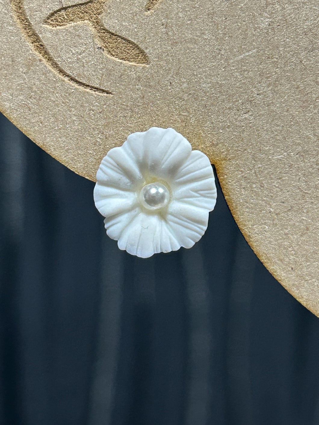 Clay Flower Earrings: Pearl Bridal Jewelry, Gold or Silver