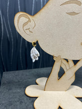 Load image into Gallery viewer, Gold Floral Bridal Earrings: Hand-Painted Clay Wedding Jewelry
