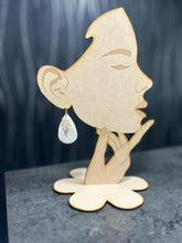 Load image into Gallery viewer, Handmade Ivory Clay Flower Bridal Earrings: Cubic Zirconia, Sterling Silver
