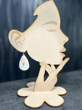 Load image into Gallery viewer, Handmade Ivory Clay Flower Bridal Earrings: Cubic Zirconia, Sterling Silver
