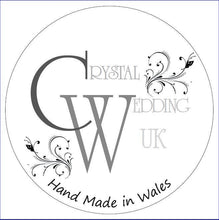 Load image into Gallery viewer, Handmade White Fan Petal Earrings – Delicate and floaty Clay Flowers with Swarovski Crystals – Elegant Stud Earrings – by Crystal wedding UK
