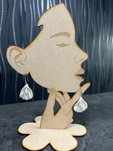 Load image into Gallery viewer, Handmade White Fan Petal Earrings – Delicate and floaty Clay Flowers with Swarovski Crystals – Elegant Stud Earrings – by Crystal wedding UK
