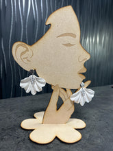 Load image into Gallery viewer, Handmade White Fan Petal Earrings – Delicate and floaty Clay Flowers with Swarovski Crystals – Elegant Stud Earrings – by Crystal wedding UK
