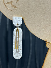 Load image into Gallery viewer, Handmade White textured Earrings – minimalist – Elegant Stud Earrings – by Crystal wedding UK
