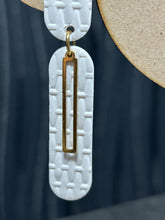 Load image into Gallery viewer, Handmade White textured Earrings – minimalist – Elegant Stud Earrings – by Crystal wedding UK
