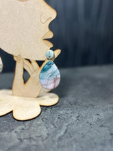Load image into Gallery viewer, Marbled Green &amp; Gold Clay Earrings – Modern Statement Jewelry - Handmade to order
