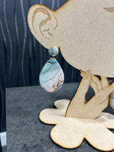 Load image into Gallery viewer, Marbled Green &amp; Gold Clay Earrings – Modern Statement Jewelry - Handmade to order
