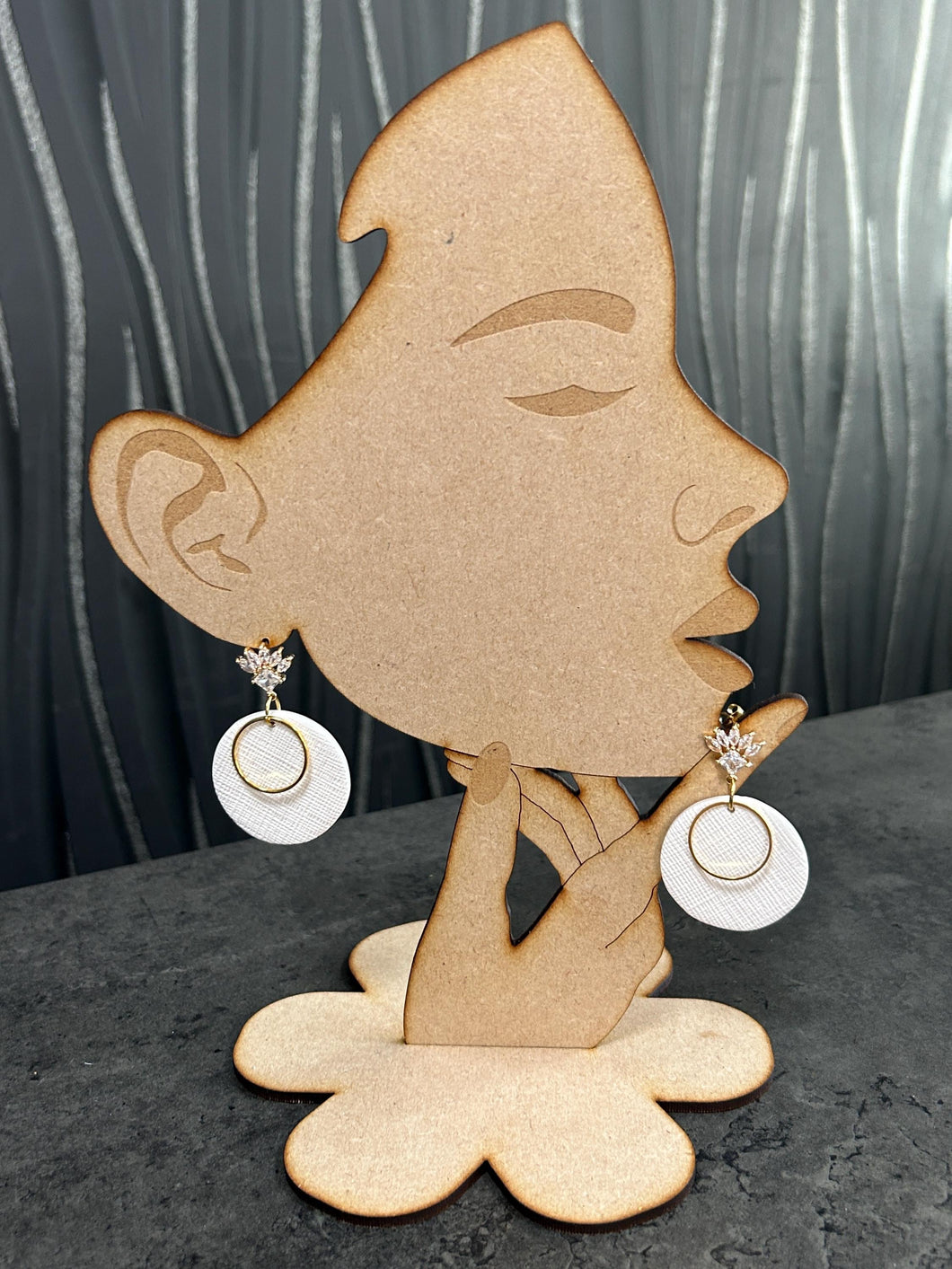 Minimalist White & Gold Circle Earrings | Elegant Modern Dangle Earrings | Lightweight Statement Jewelry