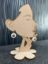 Load image into Gallery viewer, Handmade Gold white round drop Earrings:
