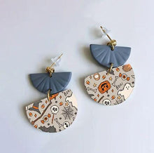 Load image into Gallery viewer, Halloween dangle Stud Earrings: Polymer Clay Halloween - 4 designs - Handmade to order by Crystal Wedding UK
