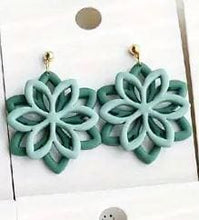 Load image into Gallery viewer, Christmas Themed Earrings: Reindeer,Snowflake, Gonk, Christmas Tree, Highland cow, silver or gold, Handmade to order by Crystal wedding UK
