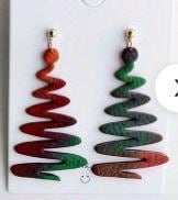 Load image into Gallery viewer, Christmas Themed Earrings: Reindeer,Snowflake, Gonk, Christmas Tree, Highland cow, silver or gold, Handmade to order by Crystal wedding UK
