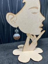 Load image into Gallery viewer, Modern Clay Earrings, Delicate white Resin, Wood, metal and Clay Abstract Earrings –Boho Statement Polymer Clay Dangle Earrings
