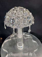 Load image into Gallery viewer, Silver Crystal Brooch Bouquet: Jeweled Wedding Bouquet
