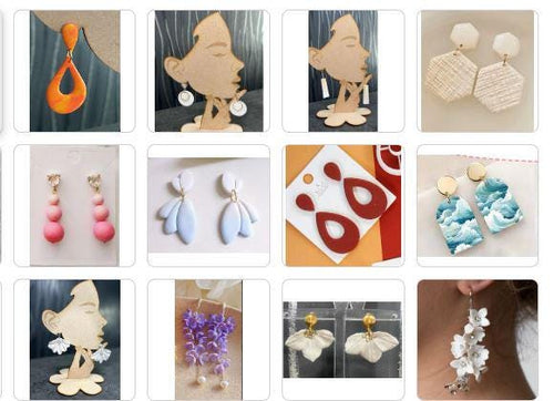 Lightweight Polymer Clay Earrings, Modern Minimalist Statement Earrings, stainless steel 14k Gold Over Brass Ear Wires, Hypoallergenic