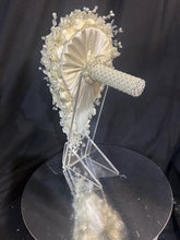 Load image into Gallery viewer, Ivory Pearl &amp; Crystal Bridal Bouquet Rhinestone Wedding bouquet Silver brides Flowers
