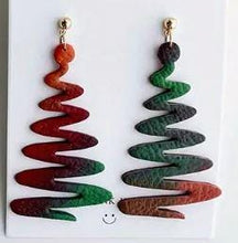 Load image into Gallery viewer, Christmas Themed Earrings: Reindeer,Snowflake, Gonk, Christmas Tree, Highland cow, silver or gold, Handmade to order by Crystal wedding UK
