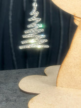 Load image into Gallery viewer, Christmas Tree Earrings: Swarovski elements , in silver or gold, Handmade to order by Crystal wedding UK
