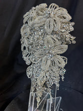 Load image into Gallery viewer, Sparkly Silver Brooch Bouquet, Crystal Rhinestone Wedding Flowers
