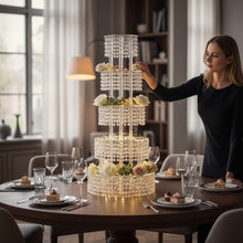 Load image into Gallery viewer, Crystal Cake Stand, 3 Tier WEDDING CAKE STAND by Crystal wedding uk
