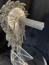 Load image into Gallery viewer, Sparkly Silver Brooch Bouquet, Crystal Rhinestone Wedding Flowers
