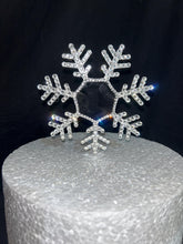 Load image into Gallery viewer, Personalized Crystal Snowflake Cake Topper: Swarovski Rhinestone wedding gift
